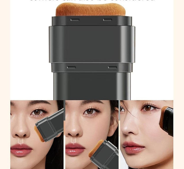 Beige foundation stick makeup product for flawless matte coverage, suitable for touch-ups and all skin types