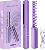 Multicolor rechargeable mini hair straightener with comb, 3-level temperature control, and auto shut-off safety feature