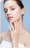 Pink hair identifier spray for highlighting facial hairs, included with four stainless steel razors