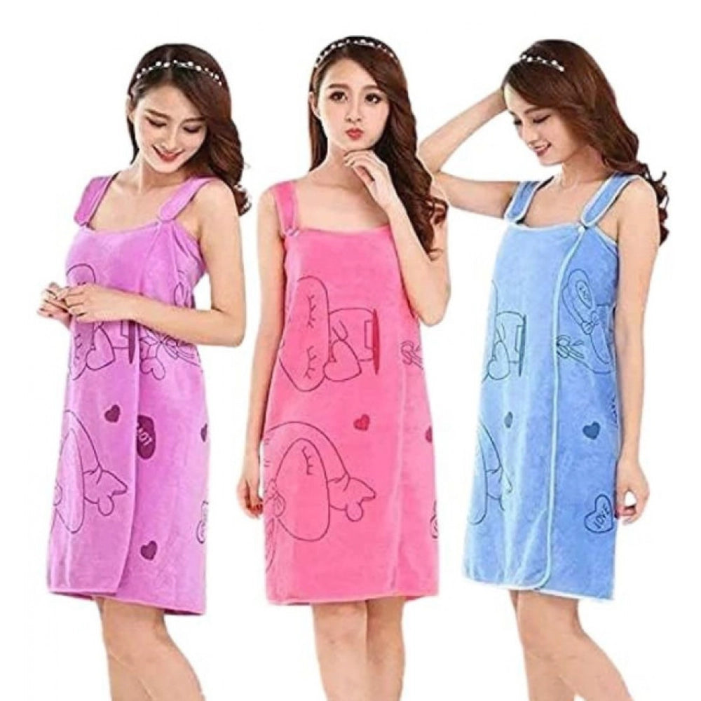 { "alt_text": "Multicolor microfiber bath towels set for travel and beach use, quick-dry home bathroom towel" }