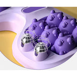 { "alt_text": "Purple plastic foot massage roller set of 2, portable deep tissue relief for home and travel" }