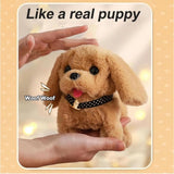 Multicolor plush walking & talking dog, cuddly fabric toy for children (3+ years), promoting sensory & audio skills, interactive playtime fun