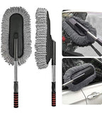 Grey microfiber car duster brush for washing cars, sofas, and windows, effective for removing dust and dirt