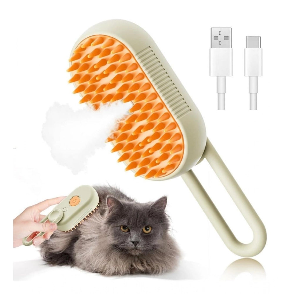 { "alt_text": "Multicolor pet brush comb self cleaning cat grooming tool for detangling loose fur on dogs and cats" }