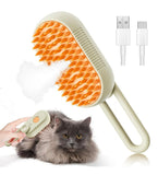 Multicolor self-cleaning cat brush comb with steam function for detangling and massaging pet coat