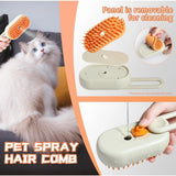 { "alt_text": "Multicolor pet brush comb self cleaning cat grooming tool for detangling loose fur on dogs and cats" }