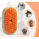 { "alt_text": "Multicolor pet brush comb self cleaning cat grooming tool for detangling loose fur on dogs and cats" }