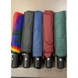 { "alt_text": "Blue polyester UV umbrella pack of 2, wind resistant mini travel umbrella for sun protection" }