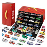 { "alt_text": "Multicolor metal pull back car set of 48 pieces, mini racing police rescue vehicles for kids' play collection" }