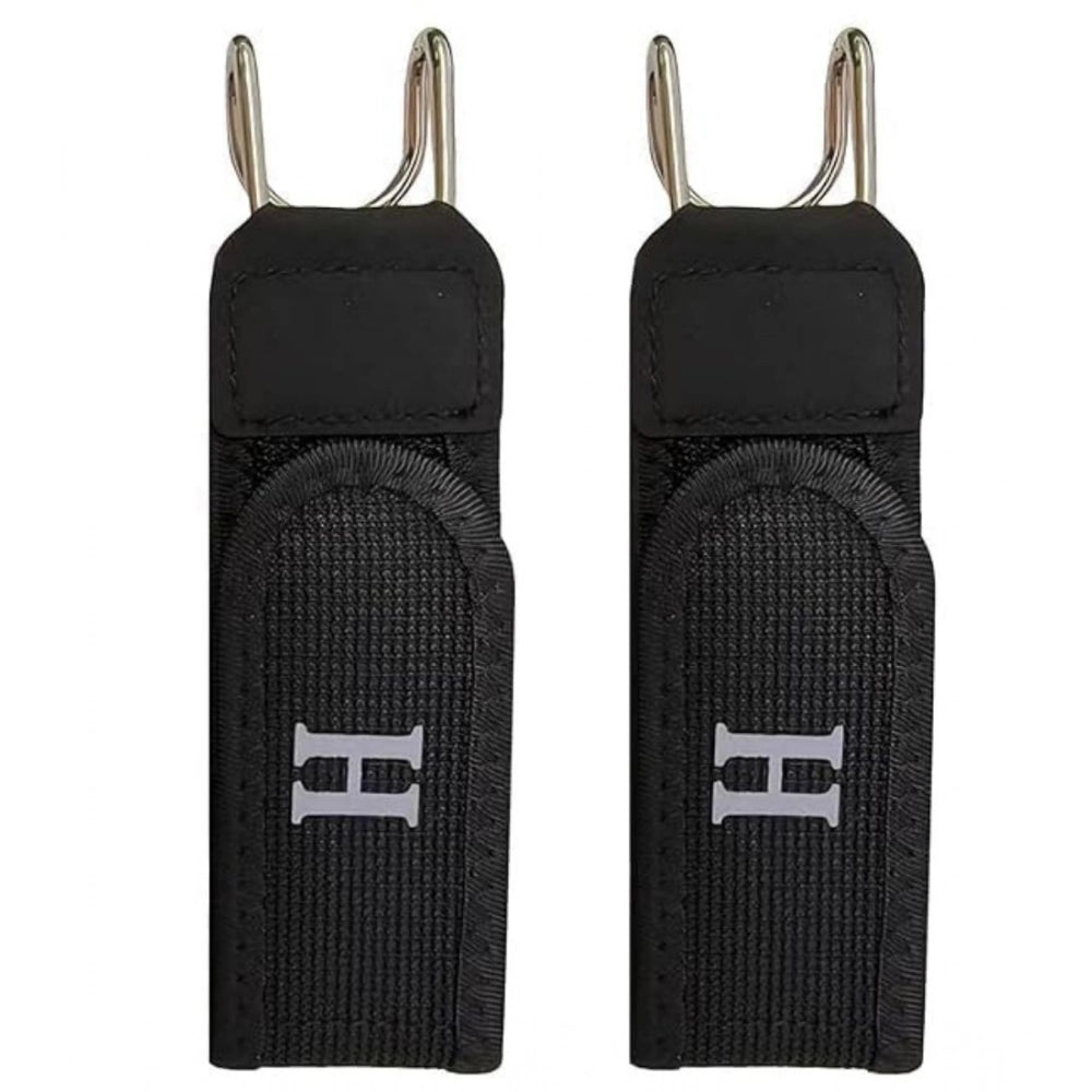 { "alt_text": "Black elastic waistband belt pair, buckle less men's slimming waist accessory, comfortable everyday fit" }