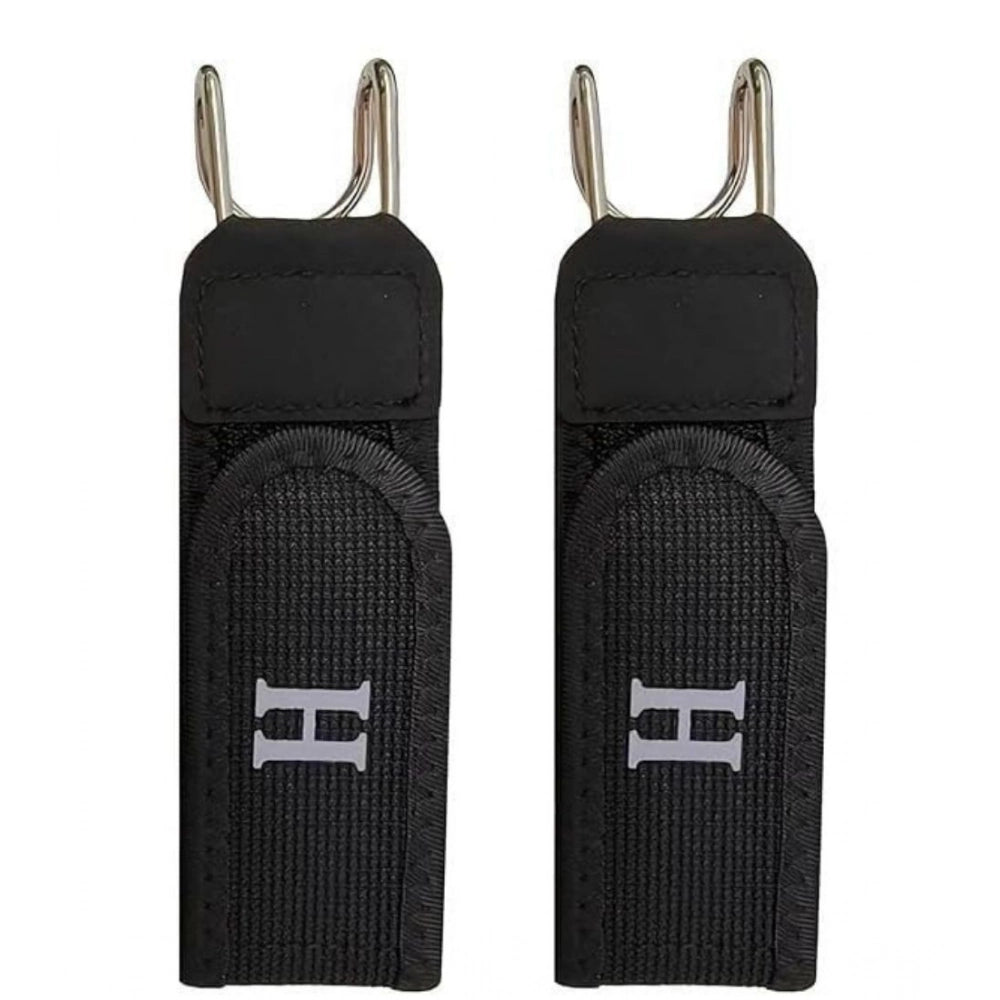 { "alt_text": "Black elastic waistband belt pair, buckle less men's slimming waist accessory, comfortable everyday fit" }