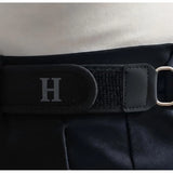 { "alt_text": "Black elastic waistband belt pair, buckle less men's slimming belt, comfortable invisible fit for everyday wear" }