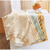 { "alt_text": "Multicolor cotton high waist briefs for women, breathable comfortable underwear, lace detailing, 2-pack" }