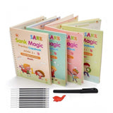 { "alt_text": "Multicolor magic book pack of 3 reusable learning workbook for preschoolers, counting letters shapes practice" }