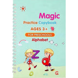 { "alt_text": "Multicolor magic book pack of 3 reusable learning workbook for preschoolers, counting letters shapes practice" }