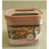 Airtight pink plastic storage container set (500ML), perfect for organizing food with press-and-push closure