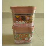 Pink plastic airtight storage container set, perfect for food preservation and organization (Pack of 2, 500ML capacity)