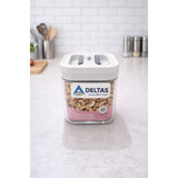 White plastic airtight storage container set, 500ML capacity, ideal for pantry organization