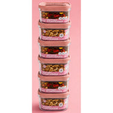 Airtight Pink Plastic Container Set (6 x 1250ml), perfect for organizing pantry essentials or food storage