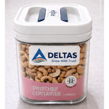 White plastic airtight container set (1250ml), ideal for food storage and preservation