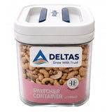 Airtight white plastic container set (1250 ML), ideal for food storage and preservation