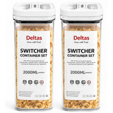 Pack of 2 Switchers Airtight Storage Container Set 2000 ML (White)