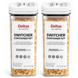 Pack of 2 Switchers Airtight Storage Container Set 2000 ML (White)