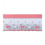 { "alt_text": "Pink-white polyester air conditioner cover for 1 and 1.5 ton AC unit, durable embroidered household appliance decor" }