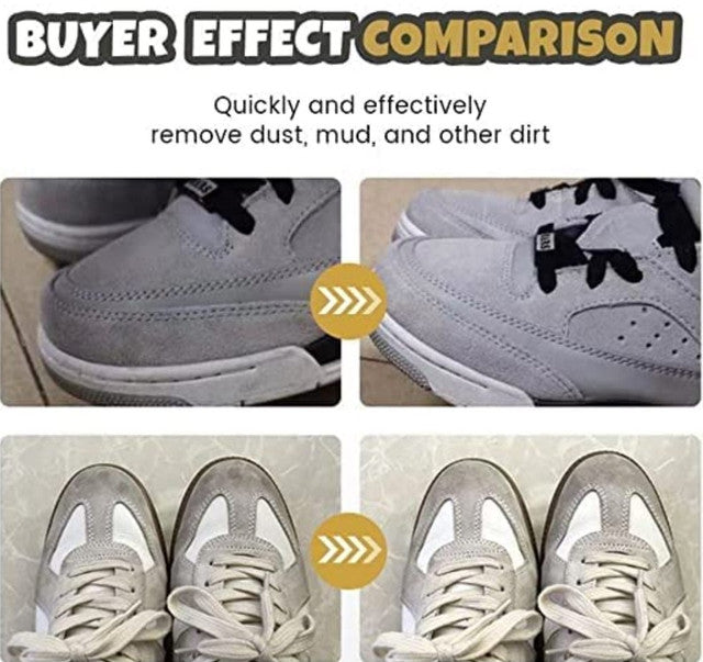 White shoe cleaning eraser for suede, nubuck, and leather shoes, removing dirt and scuff marks without water