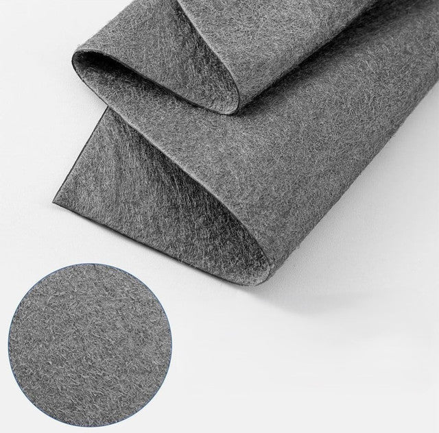 Black microfiber cleaning cloth set, streak-free and lint-free for glass, mirrors, and stainless steel surfaces