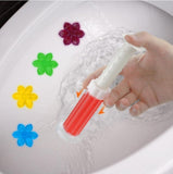 Multicolor floral, citrus, and ocean-scented toilet bowl cleaner and air freshener gel