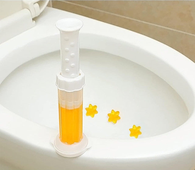 Multicolor floral, citrus, and ocean-scented toilet bowl cleaner and air freshener gel
