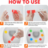 Multicolor floral, citrus, and ocean-scented toilet bowl cleaner and air freshener gel