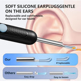 { "alt_text": "Multicolor silicone otoscope camera kit for safe earwax cleaning, nasal and skin inspection tool" }