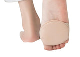 Beige honeycomb fabric forefoot pads for women and men to reduce friction and prevent slippage in shoes