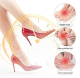 Beige honeycomb fabric forefoot pads for women and men to reduce friction and prevent slippage in shoes