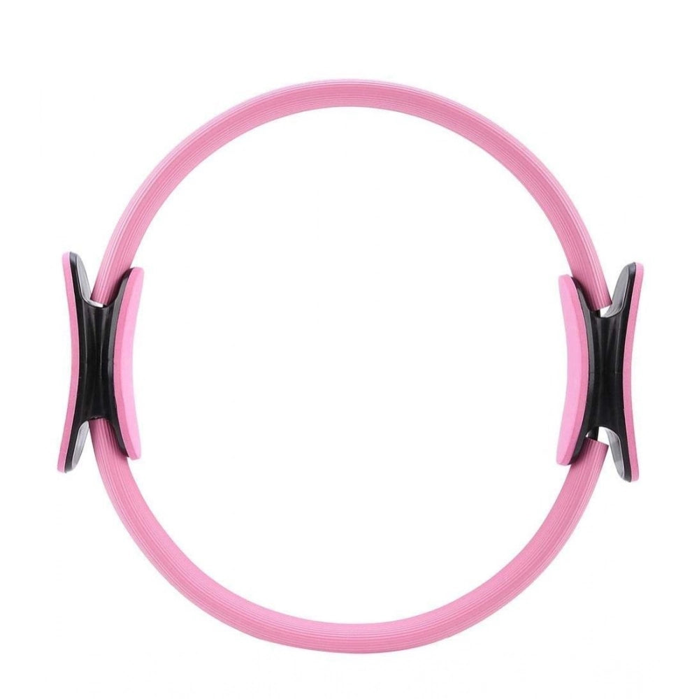 { "alt_text": "Pink rubber yoga pilates ring for core workout, abdominal, and thigh toning exercise equipment" }
