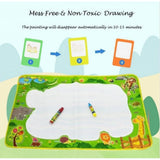 { "alt_text": "Multicolor plastic water drawing mat for toddlers, educational doodle toy with magic pen for kids" }