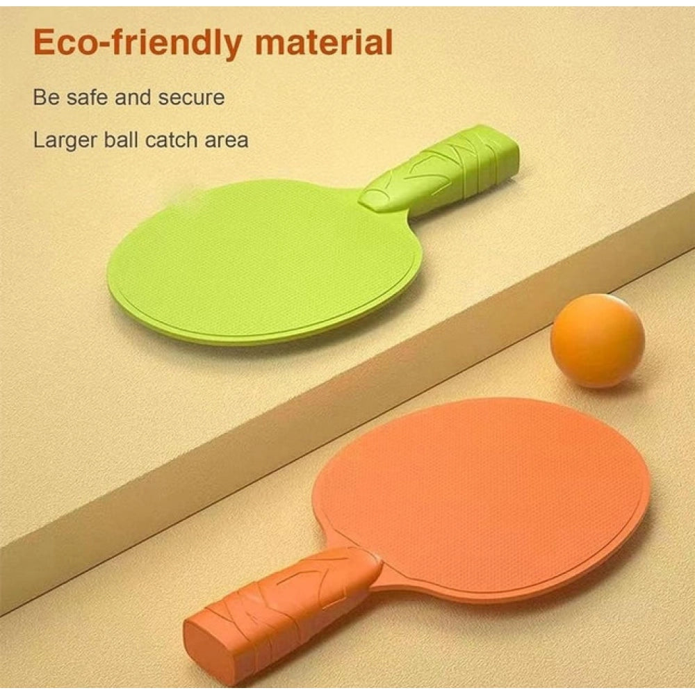 { "alt_text": "Green durable table tennis trainer for improving hand-eye coordination and catching skills" }