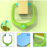 { "alt_text": "Green durable table tennis trainer for improving hand-eye coordination and catching skills" }