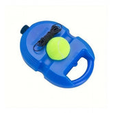{ "alt_text": "Blue tennis practice device, durable nylon tennis trainer, self-training equipment for improving accuracy and control" }