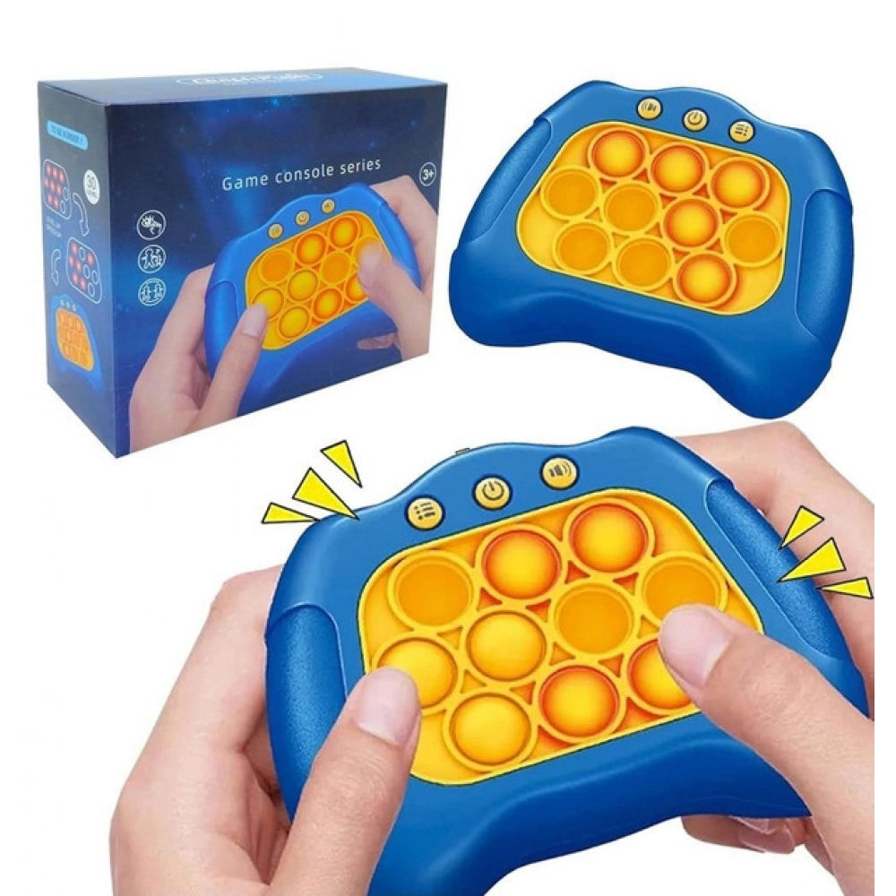 { "alt_text": "Multicolor plastic fidget toy stress relief sensory gadget, 4 modes speed push game machine for travel entertainment" }