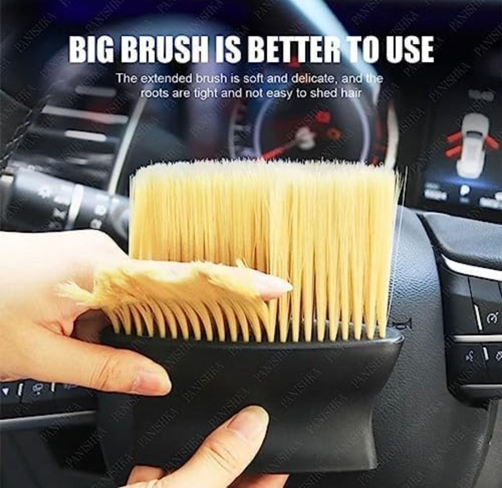 Black car dashboard cleaning brush set for deep cleaning car interior nooks and crannies