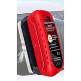 { "alt_text": "Red black nylon auto windshield cleaning brush for removing oil film, water spots, and automotive glass grime" }
