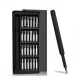 { "alt_text": "Black S2 steel screwdriver set, 24-in-1 precision repair tool kit for electronics and household appliances" }