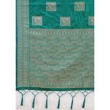 Women's Silk Blend Printed Saree With Unstitched Blouse 5.5Mtr (Sea Green)