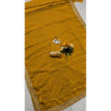 Women's Silk Embellished Saree With Unstitched Blouse 5.5Mtr (Yellow)