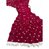 Women's Georgette Embellished Saree With Unstitched Blouse 5.5Mtr (Pink)