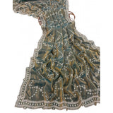 Women's Silk Embellished Saree With Unstitched Blouse 5.5Mtr (Green)