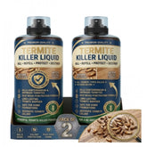 { "alt_text": "Liquid termite killer spray bottles, 100 ML, pack of 2, fresh fruit scent, pest control solution" }